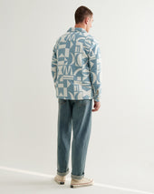 Otto Light And Ecru Quilted Jacquard Overshirt
