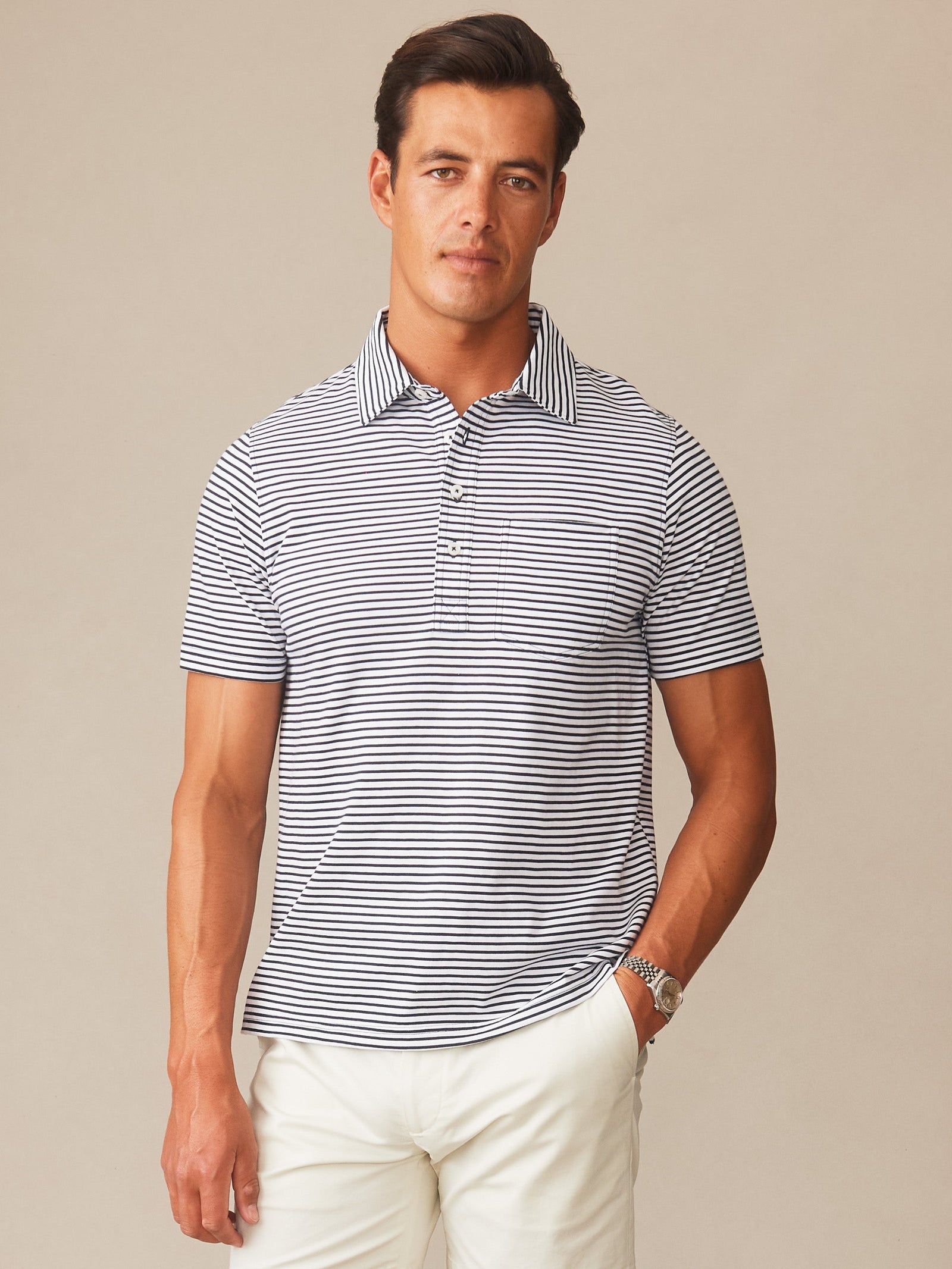White Feeder Stripe Owens Polo Men S Knits U0026 Polos J Mclaughlin