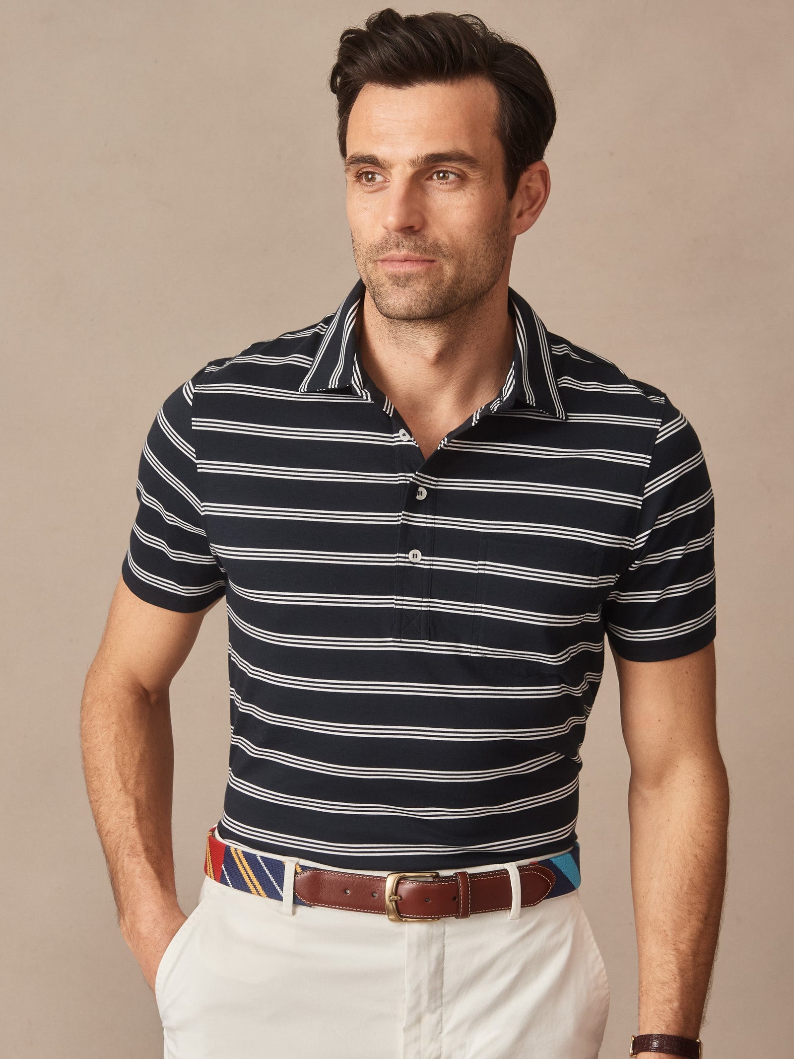 White Triple Stripes Owens Polo Men S Knits U0026 Polos J Mclaughlin