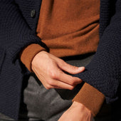 Single Breasted Cashmere And Merino Knitted Jacket In