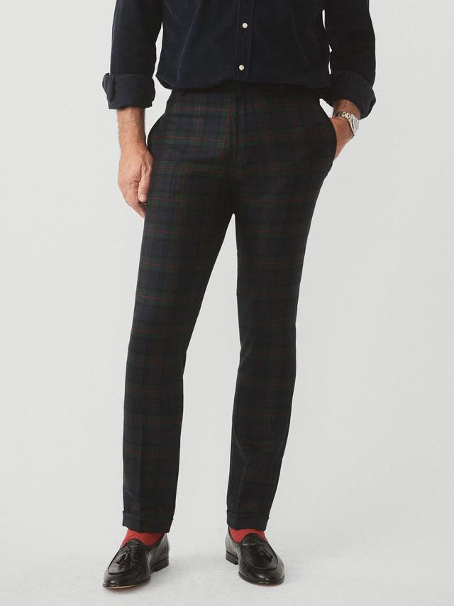 Navy/Red/Green Plaid Oxford Pants | Men's Pants | J.McLaughlin