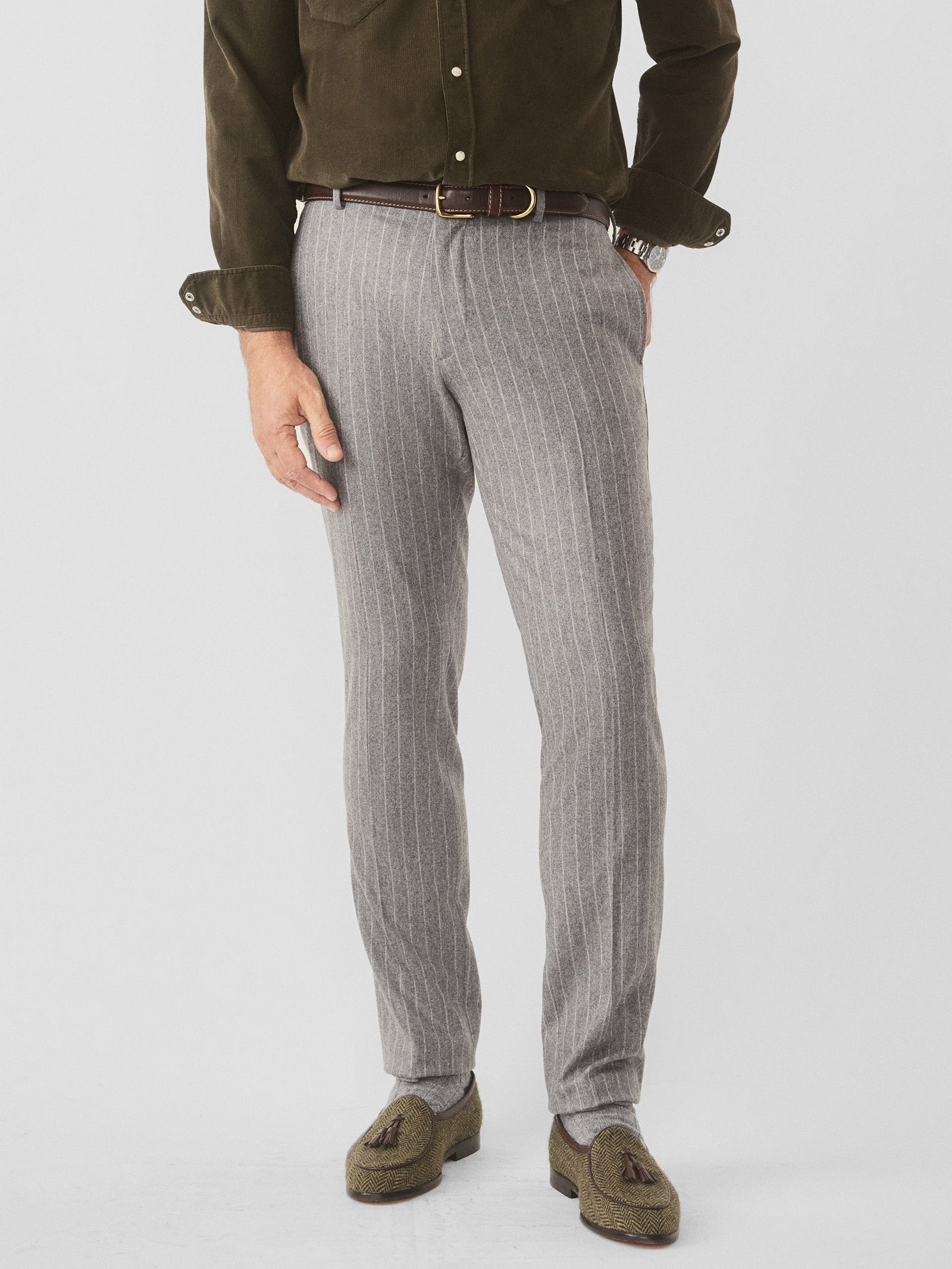 Gray White Pinstripe Oxford Pants Men S Pants J Mclaughlin