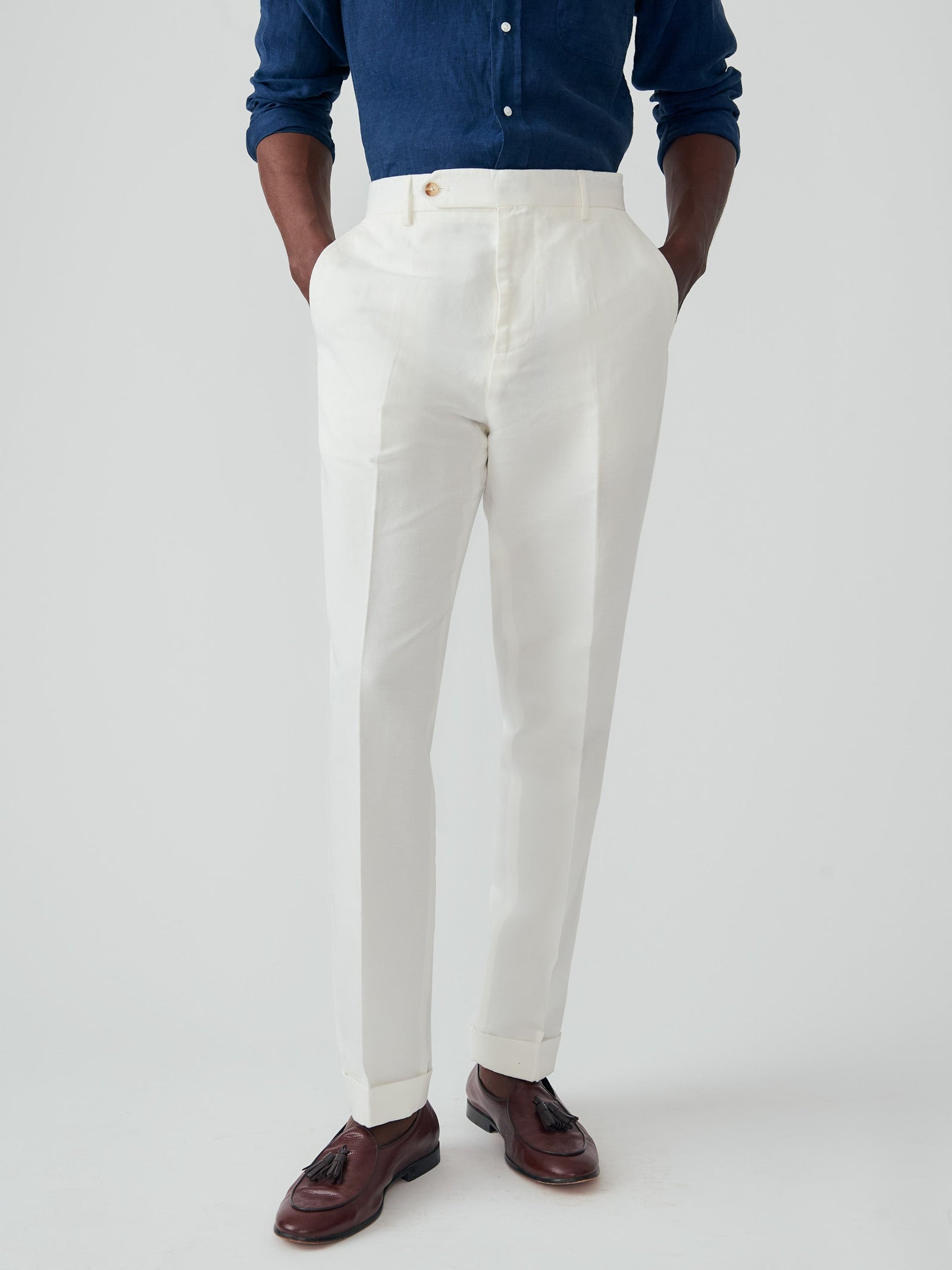 Solid Linen Cotton Twill Oxford Pants Men S Pants J Mclaughlin