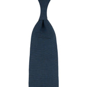 Vintage Kimono Shantung Silk Tie - Navy - Hand-Rolled