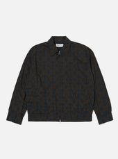 Navy Mitla Print Cotton Rose Bowl Jacket
