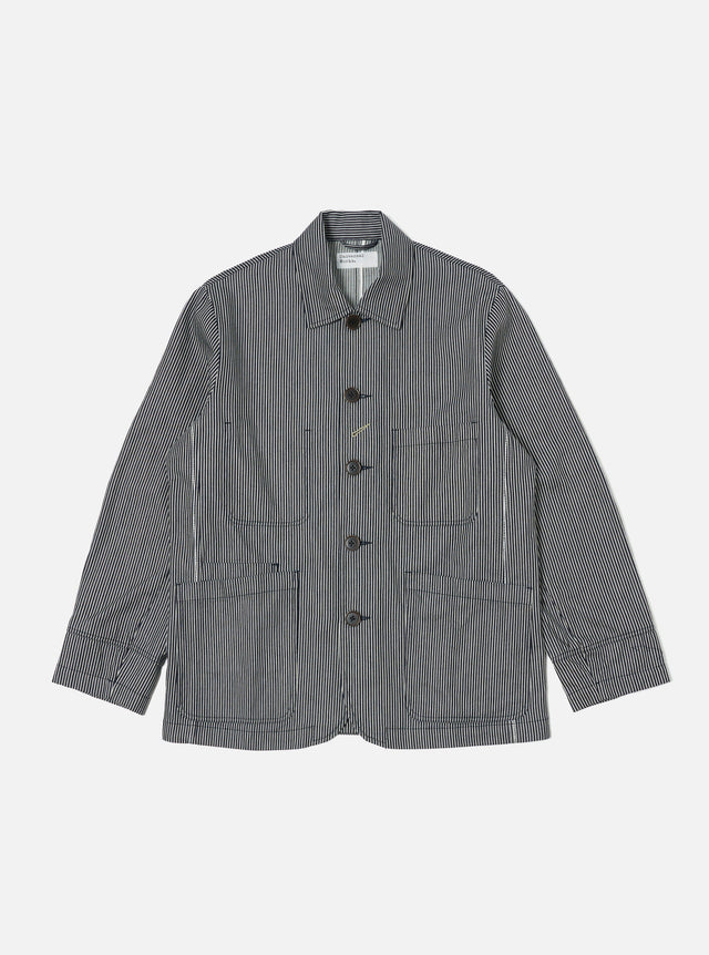 Indigo Hickory Stripe Denim Original Bakers Jacket