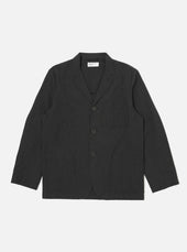 Charcoal Fine Linen Mix Three Button Jacket