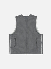 Hickory Stripe Denim Marine Gilet