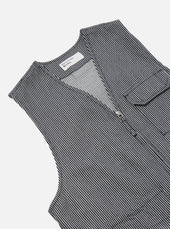 Hickory Stripe Denim Marine Gilet