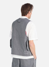 Hickory Stripe Denim Marine Gilet