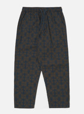 Navy Mitla Print Cotton Hi Water Trouser