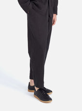 Fine Linen Mix Pleated Track Pant
