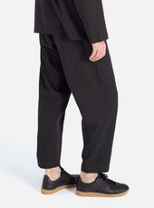 Fine Linen Mix Pleated Track Pant