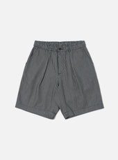 Indigo Hickory Stripe Denim Pleated Track Short