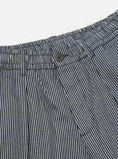 Hickory Stripe Denim Pleated Track Short