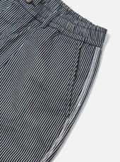 Hickory Stripe Denim Pleated Track Short
