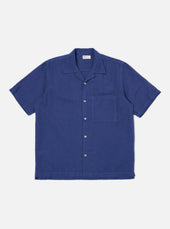 Blue Linen Cotton Shirting Camp Shirt