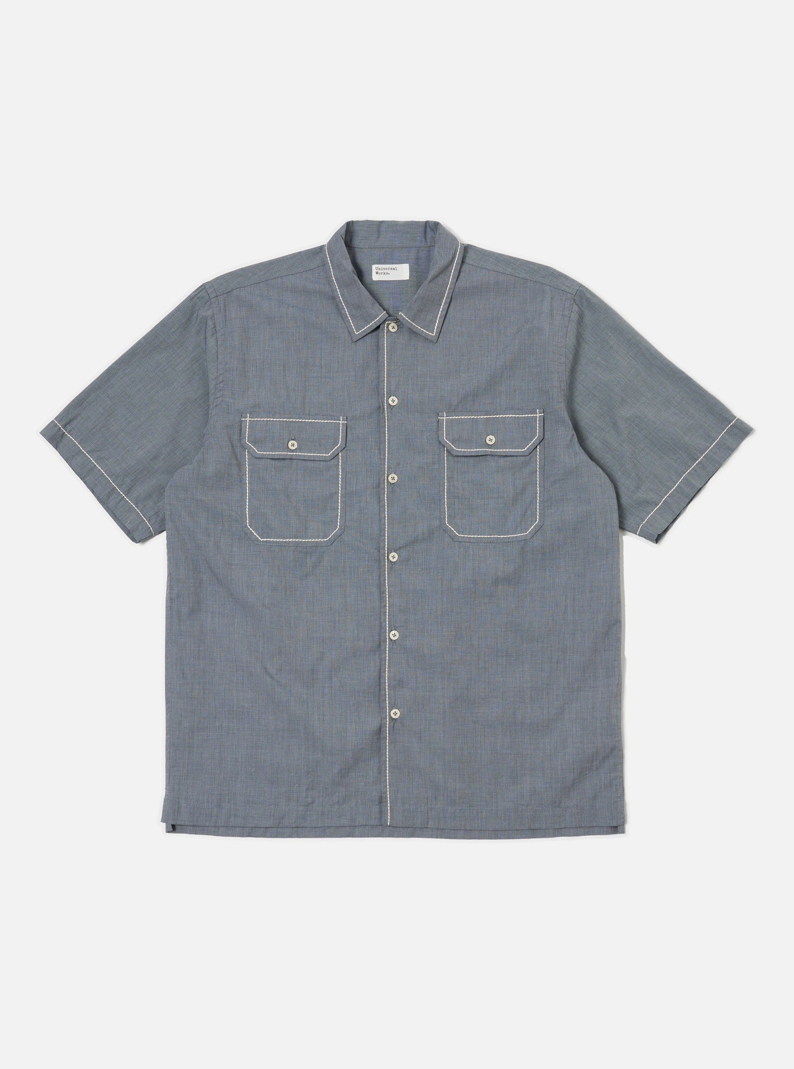 Grey End On End Cotton Utility Ss Shirt