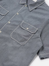 Grey End On End Cotton Utility Ss Shirt