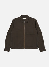Navy Japanese Seersucker Zip Uniform Jacket