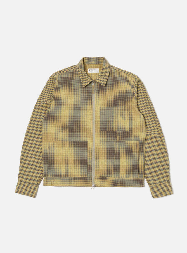 Yellow Japanese Seersucker Zip Uniform Jacket