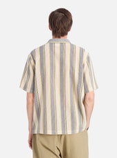 Grey Yellow Cotton Lattice Road Shirt