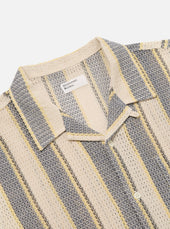 Grey Yellow Cotton Lattice Road Shirt