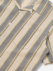 Grey Yellow Cotton Lattice Road Shirt