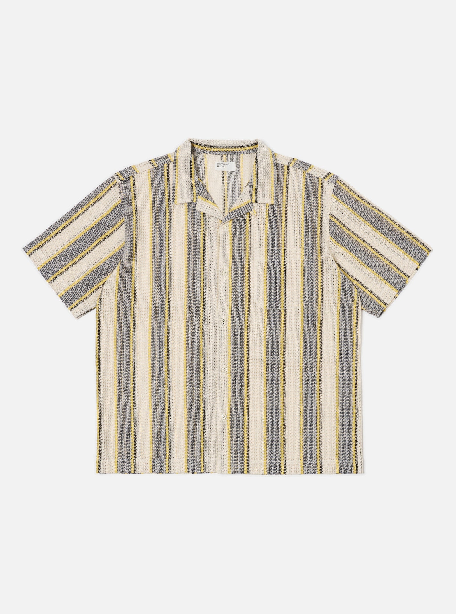 Grey Yellow Cotton Lattice Road Shirt