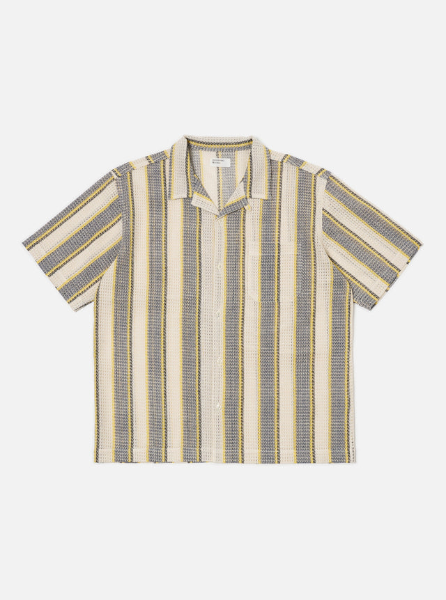 Grey/Yellow Cotton Lattice Road Shirt