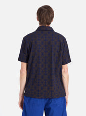 Brown Mitla Print Jersey Newlyn Polo