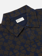 Brown Mitla Print Jersey Newlyn Polo