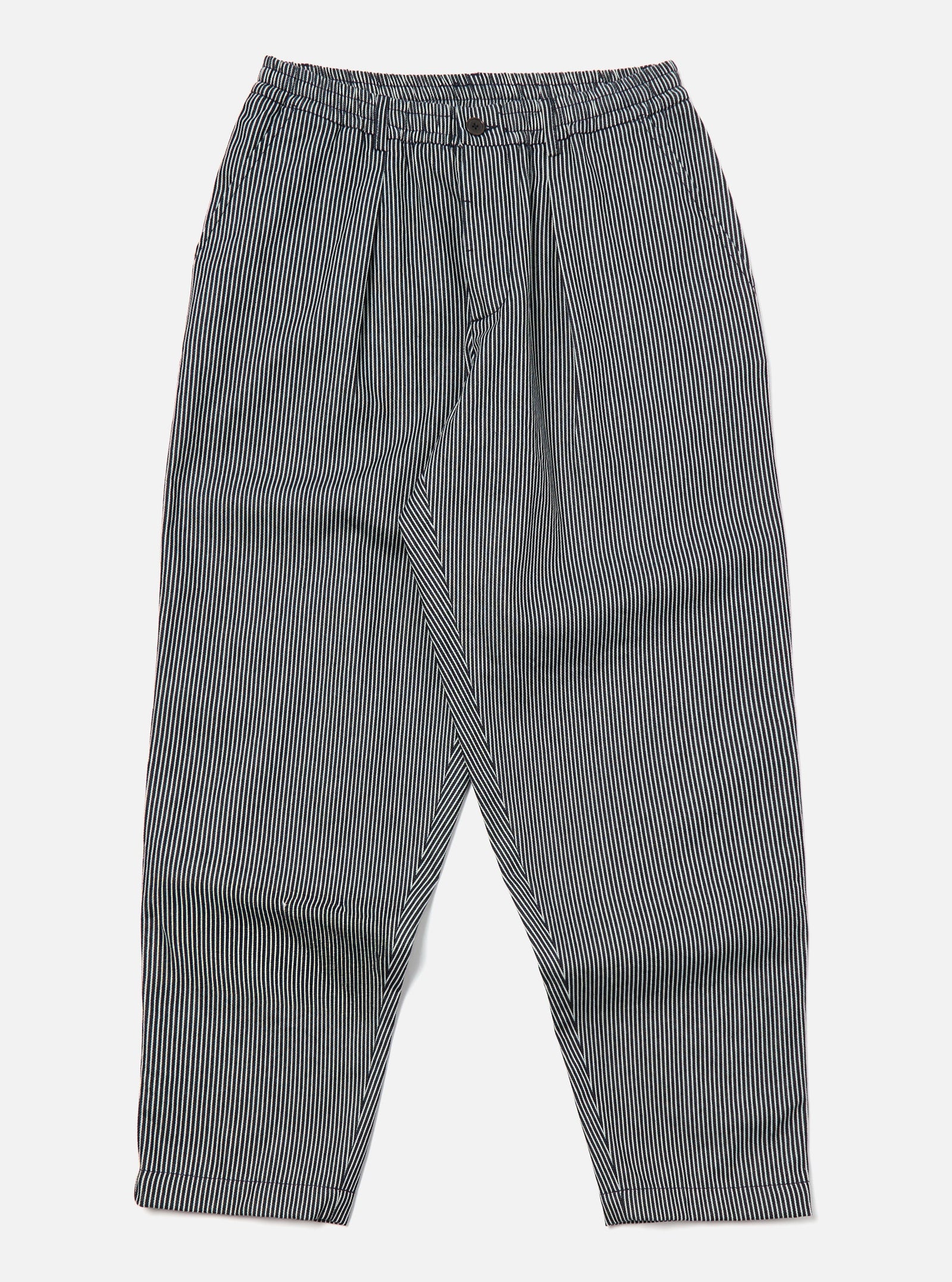 Hickory Stripe Denim Pleated Track Pant