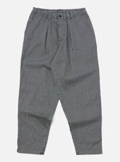 Indigo Hickory Stripe Denim Pleated Track Pant