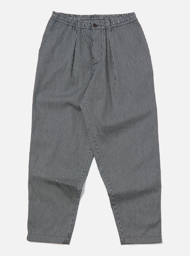 Indigo Hickory Stripe Denim Pleated Track Pant