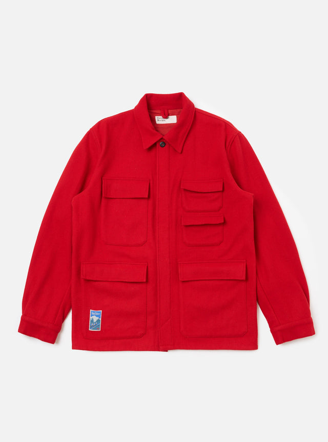 Embroidered Red Mowbray Military Fatigue Jacket