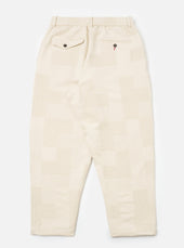 Patchwork Weave Cotton Pleated Track Pant