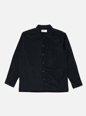 Black Organic Fine Cord Fatigue Shirt