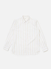 White Office Stripe Square Pocket Shirt