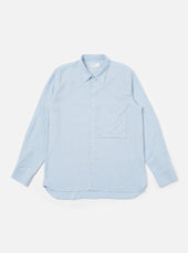 Light Blue Brushed Marl Twill Square Pocket Shirt