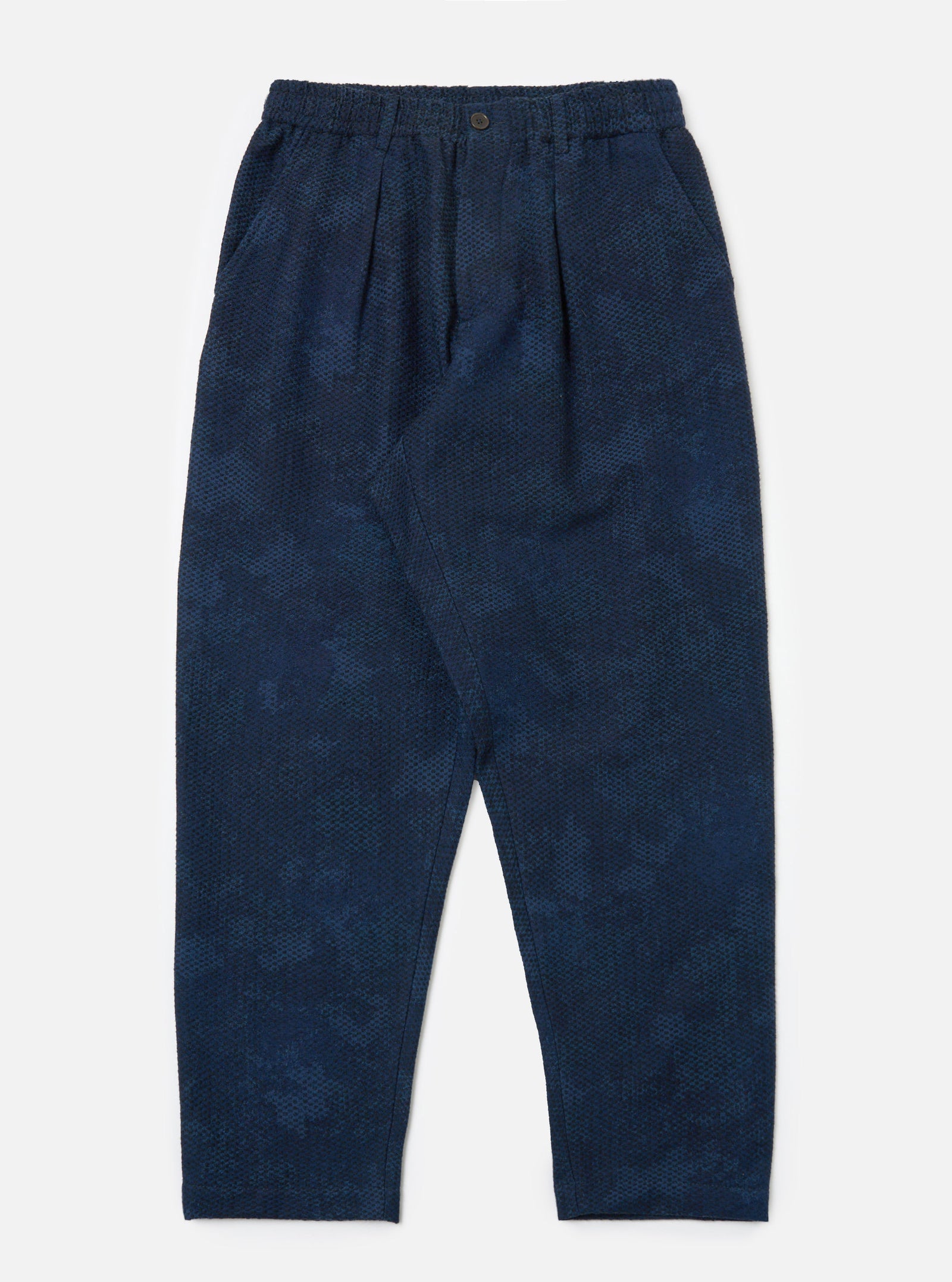 Indigo Denim Camo Pleated Track Pant