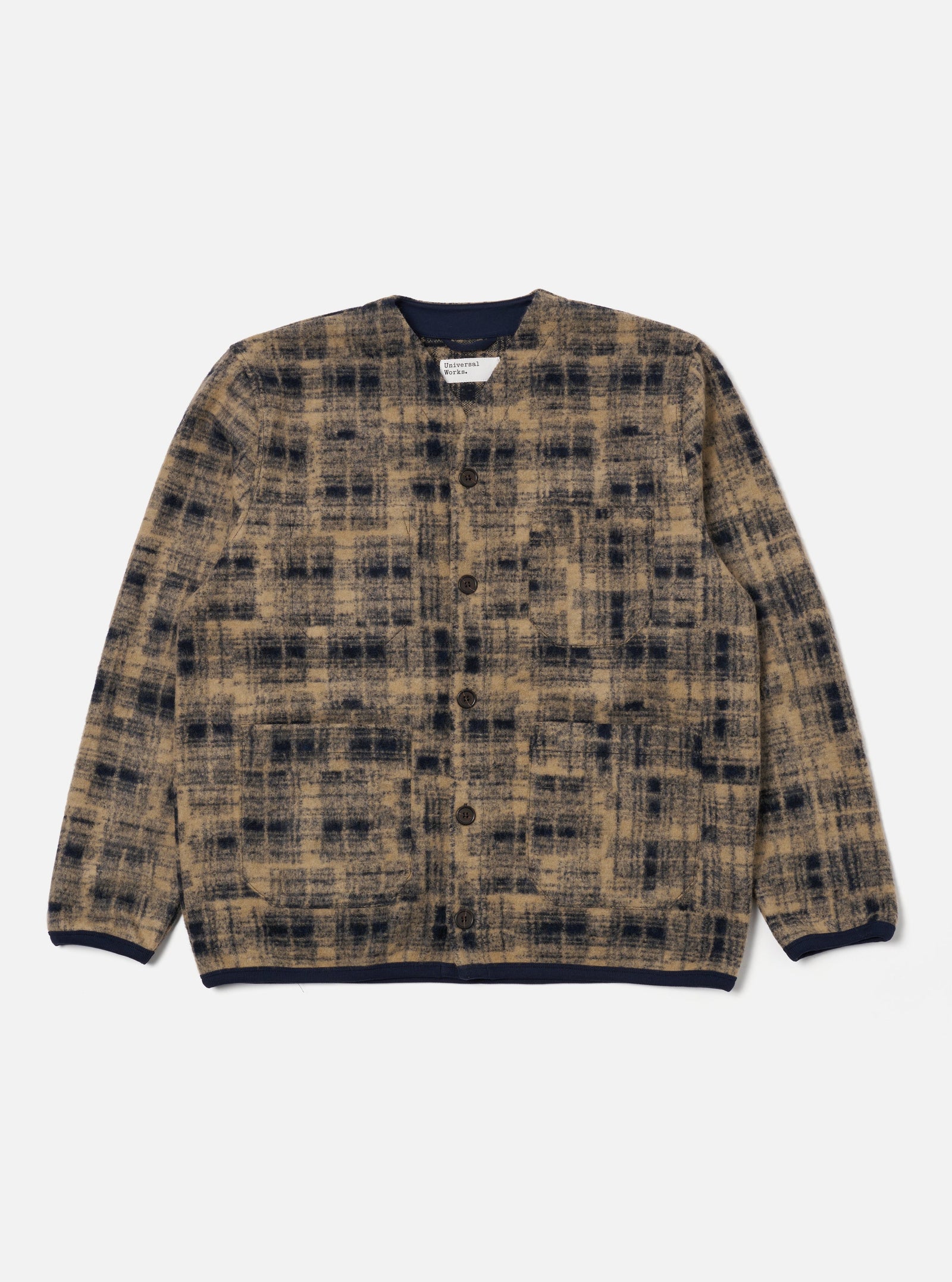 Patch Check Fleece Cardigan