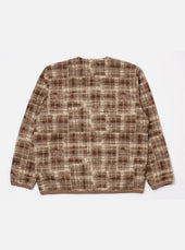 Patch Check Fleece Cardigan