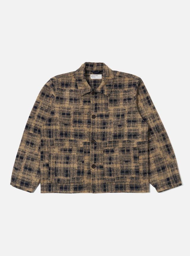 Navy Patch Check Fleece Rams Jacket