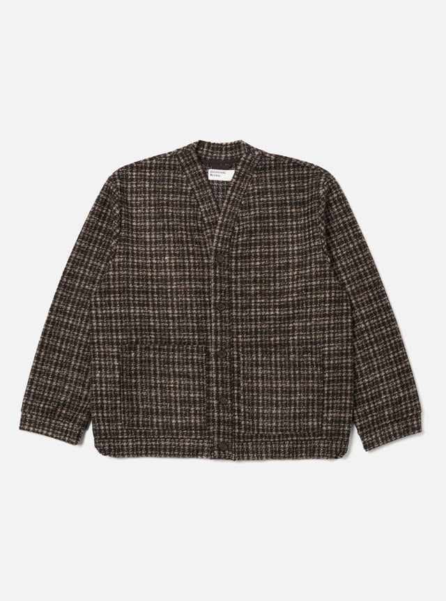 Brown Jacquard Knit Advance Cardigan