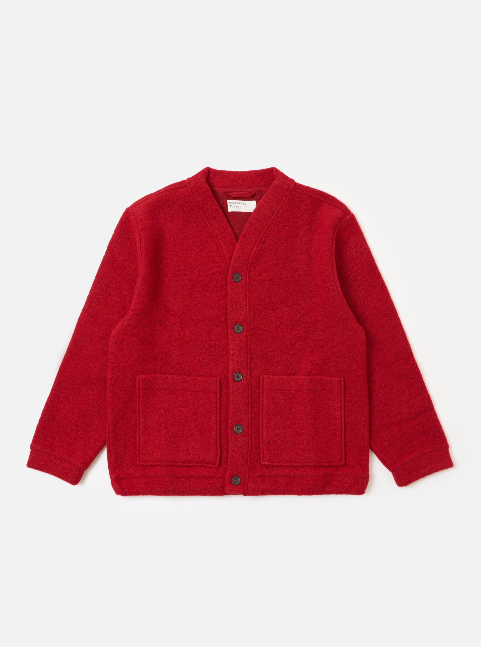 Red Wool Fleece Advance Cardigan
