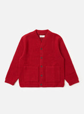 Red Wool Fleece Advance Cardigan