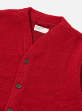 Red Wool Fleece Advance Cardigan