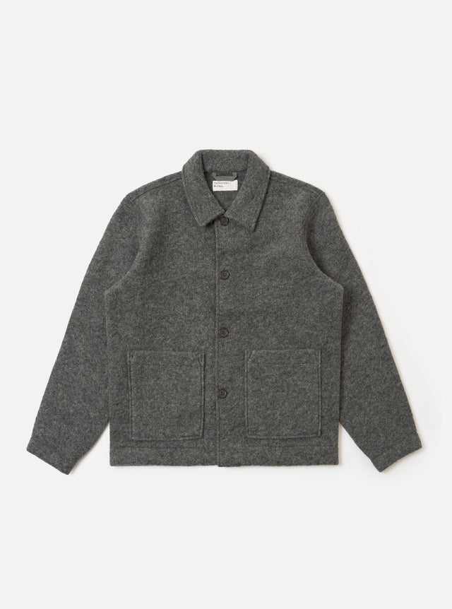 Grey Marl Wool Fleece Rams Jacket