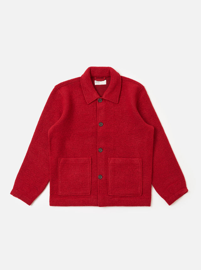 Red Wool Fleece Rams Jacket